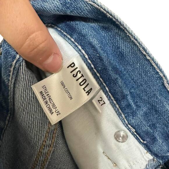 Pistola Devin High Rise Distressed Denim Mom Shorts Cotton Size 27 #P4027REP-LPZ - Picture 6 of 6
